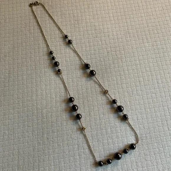J.Crew gunmetal spheres long necklace - Picture 6 of 8